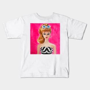 Portrait of Pink Plastic Doll Kids T-Shirt